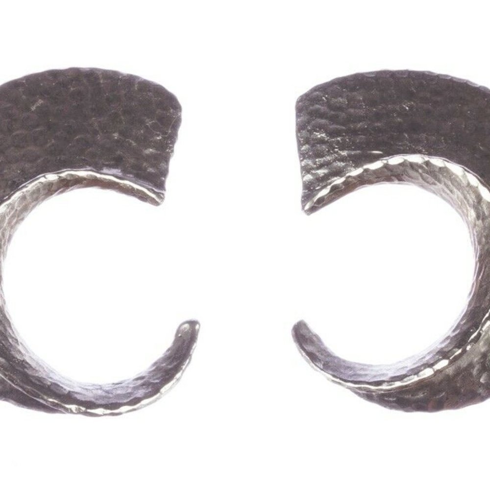 Clara Studio Hammered Abstract Hoop Earrings